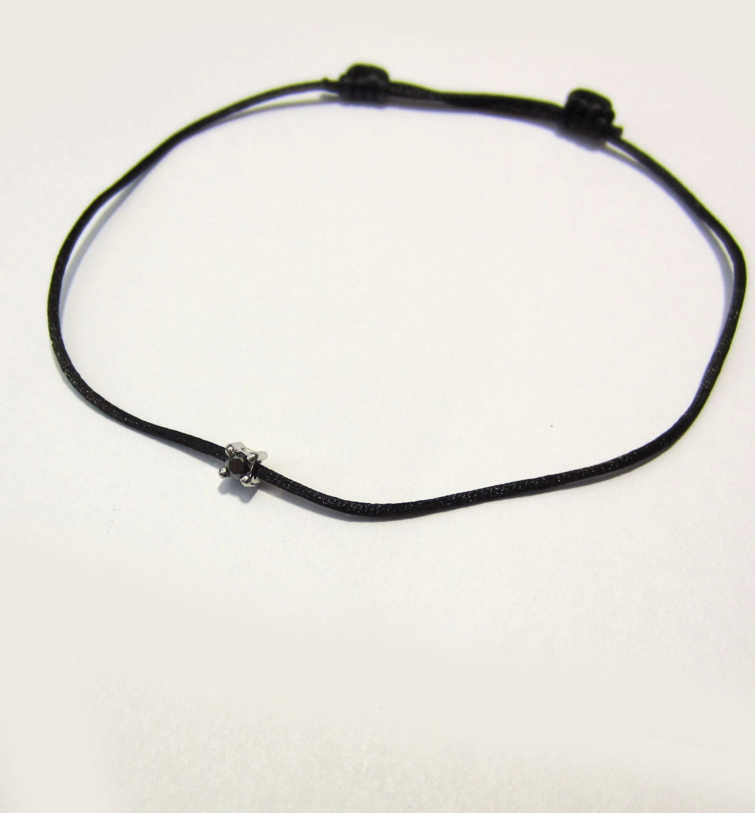 Black Diamond Bracelet, Solitaire Men's Diamond Charm Simple Genuine Diamond, Satin Cord Sterling Silver Christmas Gift For Him Idea Husband 9 Black Diamond Bracelet, Solitaire Men's Diamond Charm Simple Genuine Diamond, Satin Cord Sterling Silver Christmas Gift For Him Idea Husband - Image 7