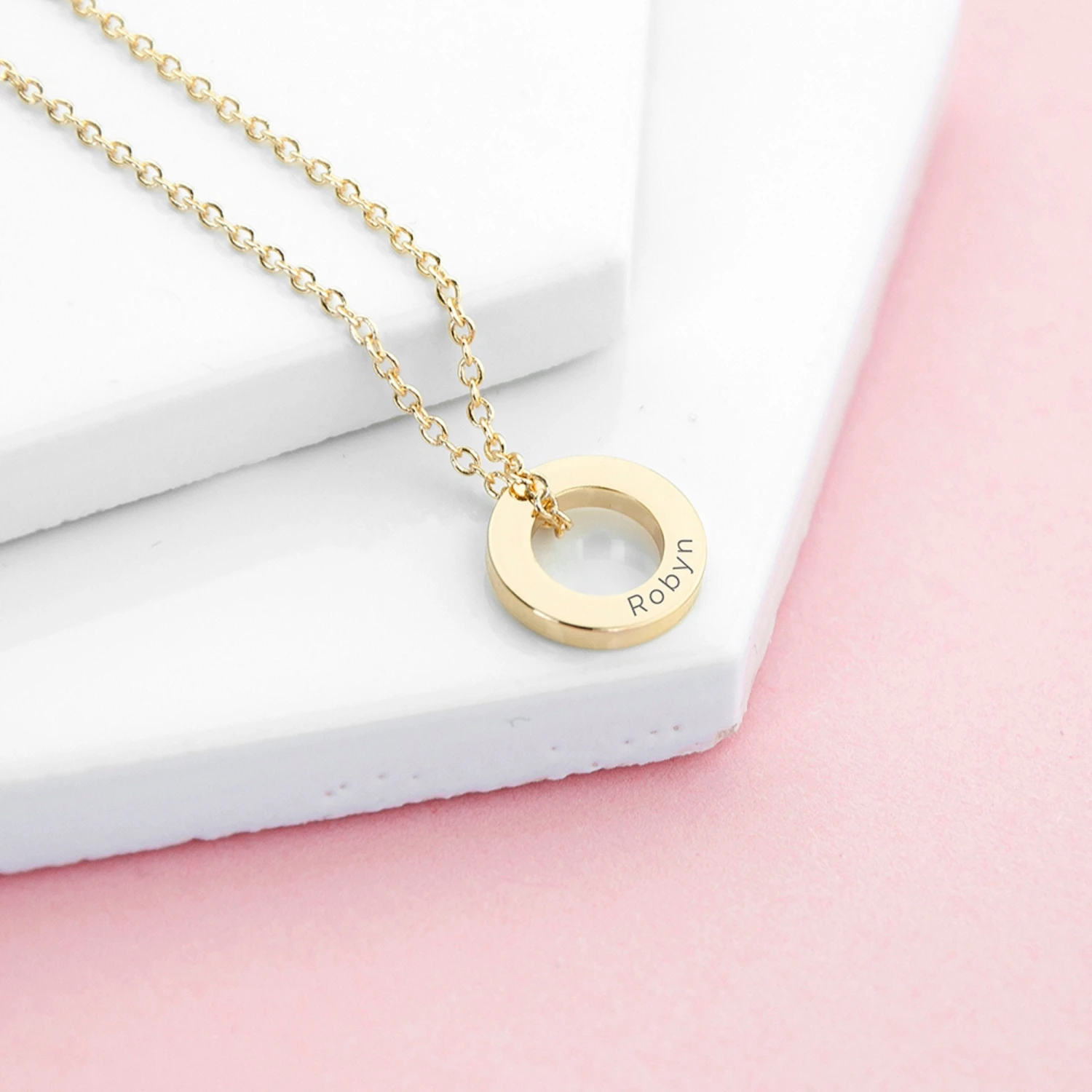 Personalised Ring Necklace - Gift For Her - Daughter Gift - Engraved Necklace - Name Necklace - Valentines Gift - Birthday Gift - Christmas 3 Personalised Ring Necklace - Gift For Her - Daughter Gift - Engraved Necklace - Name Necklace - Valentines Gift - Birthday Gift - Christmas