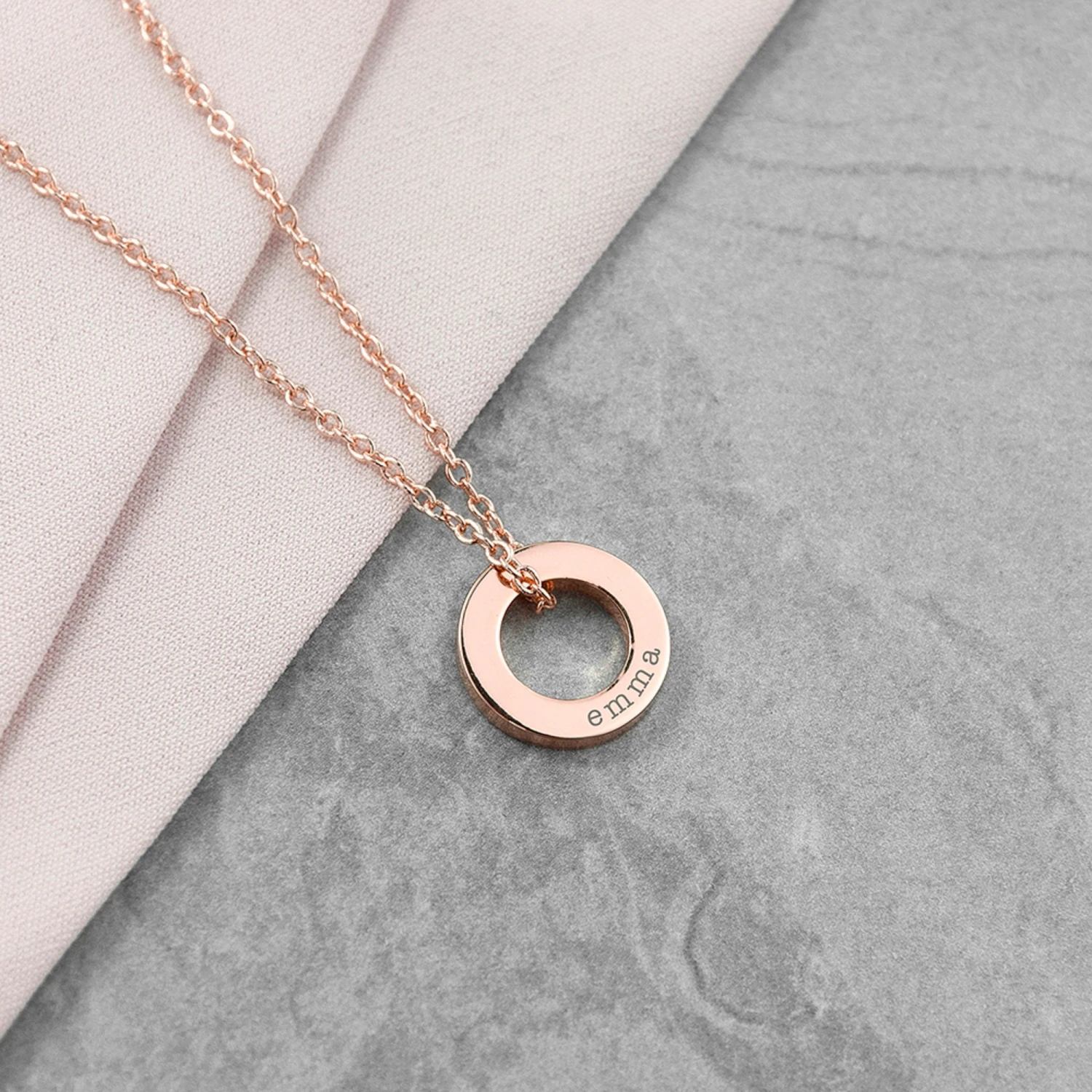 Personalised Ring Necklace - Gift For Her - Daughter Gift - Engraved Necklace - Name Necklace - Valentines Gift - Birthday Gift - Christmas 4 Personalised Ring Necklace - Gift For Her - Daughter Gift - Engraved Necklace - Name Necklace - Valentines Gift - Birthday Gift - Christmas - Image 2