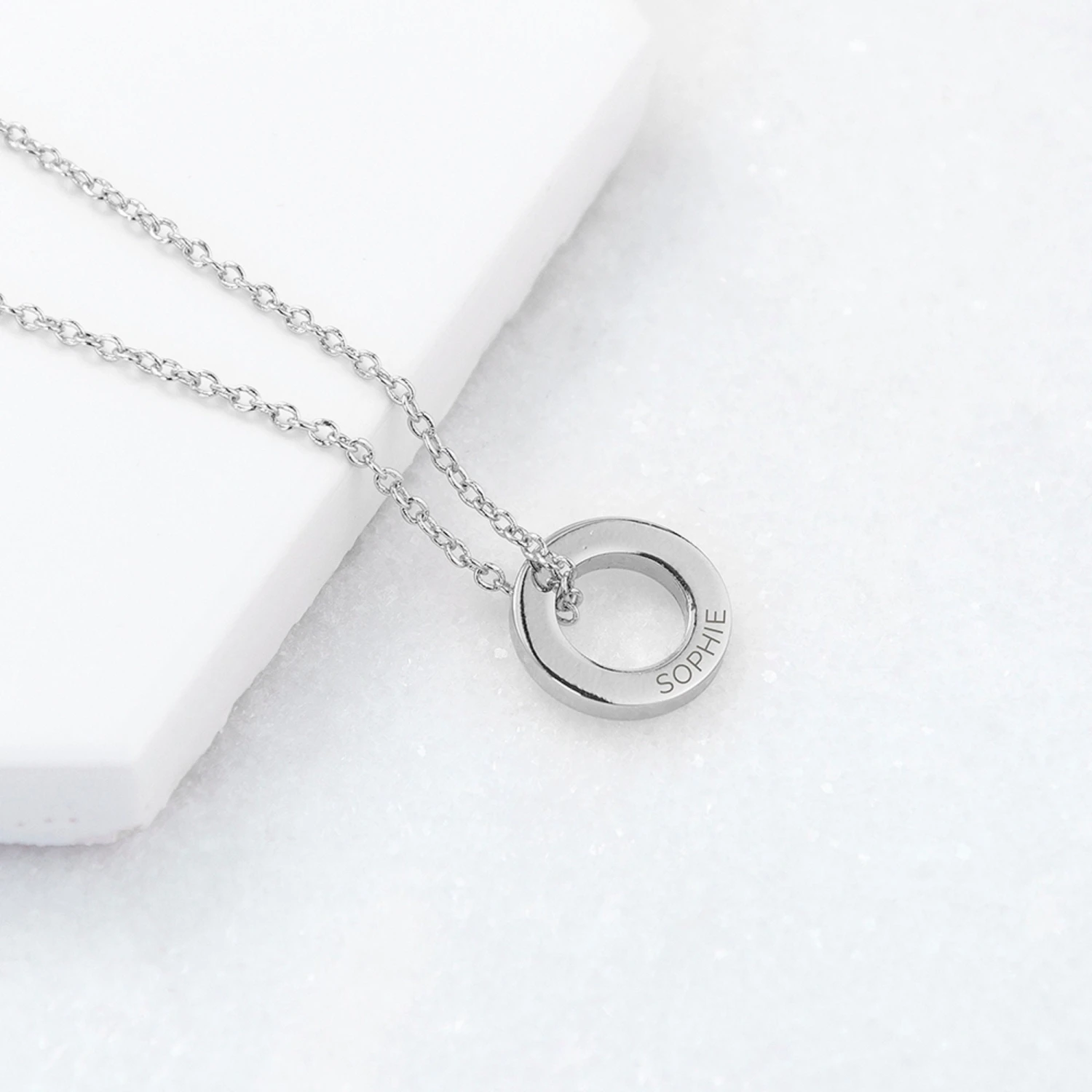 Personalised Ring Necklace - Gift For Her - Daughter Gift - Engraved Necklace - Name Necklace - Valentines Gift - Birthday Gift - Christmas 5 Personalised Ring Necklace - Gift For Her - Daughter Gift - Engraved Necklace - Name Necklace - Valentines Gift - Birthday Gift - Christmas - Image 3