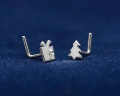 Christmas Tree Hand Cut Sterling Silver Nose Stud. Christmas Gift. Tiny Christmas Nose Stud. Unique Christmas Nose Piercing. L-shape Post. 18 Christmas Tree Hand Cut Sterling Silver Nose Stud. Christmas Gift. Tiny Christmas Nose Stud. Unique Christmas Nose Piercing. L-shape Post. -Jewellery Paradise il fullxfull.2575879768 ljnk 1