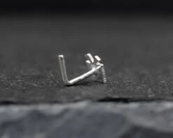 Christmas Gift Hand Cut Sterling Silver Nose Stud. Christmas Gift. Tiny Christmas Nose Stud. Unique Nose Piercing. L-shape Post. 16 Christmas Gift Hand Cut Sterling Silver Nose Stud. Christmas Gift. Tiny Christmas Nose Stud. Unique Nose Piercing. L-shape Post. -Jewellery Paradise il fullxfull.2575879848 k90w