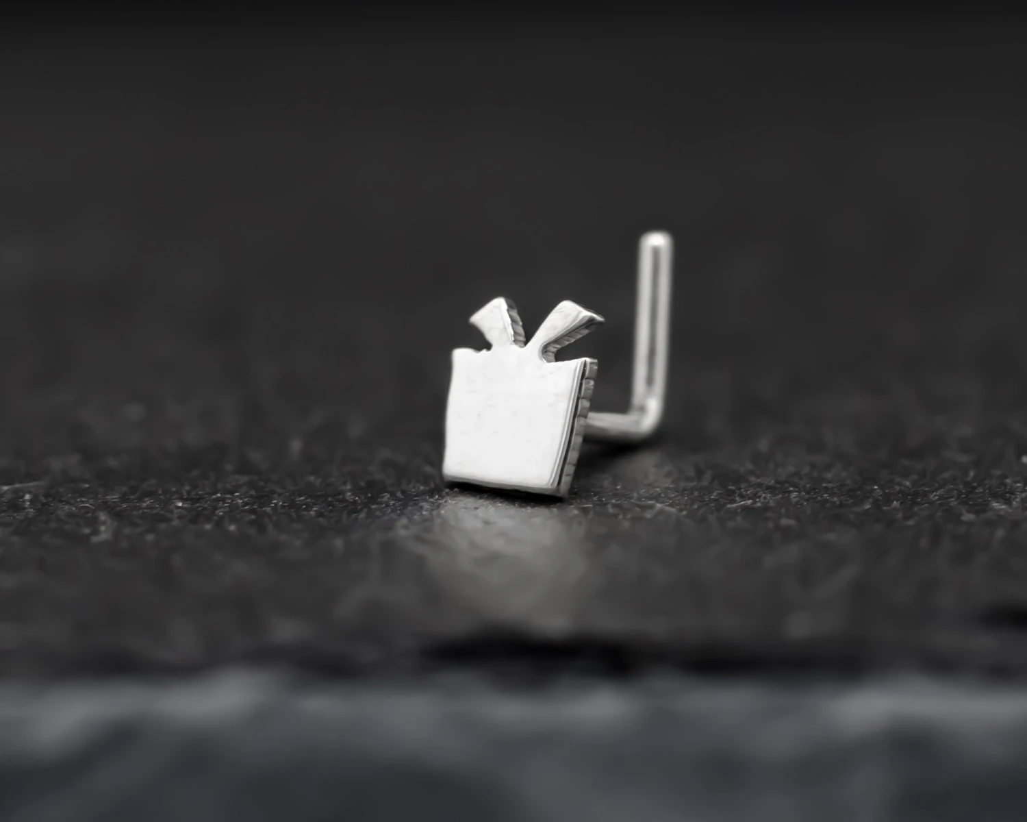 Christmas Gift Hand Cut Sterling Silver Nose Stud. Christmas Gift. Tiny Christmas Nose Stud. Unique Nose Piercing. L-shape Post. 8 Christmas Gift Hand Cut Sterling Silver Nose Stud. Christmas Gift. Tiny Christmas Nose Stud. Unique Nose Piercing. L-shape Post. - Image 6