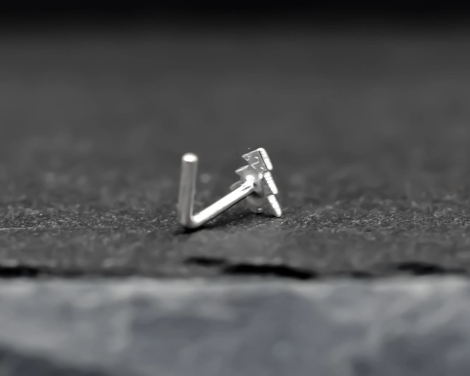 Christmas Tree Hand Cut Sterling Silver Nose Stud. Christmas Gift. Tiny Christmas Nose Stud. Unique Christmas Nose Piercing. L-shape Post. 6 Christmas Tree Hand Cut Sterling Silver Nose Stud. Christmas Gift. Tiny Christmas Nose Stud. Unique Christmas Nose Piercing. L-shape Post. - Image 4