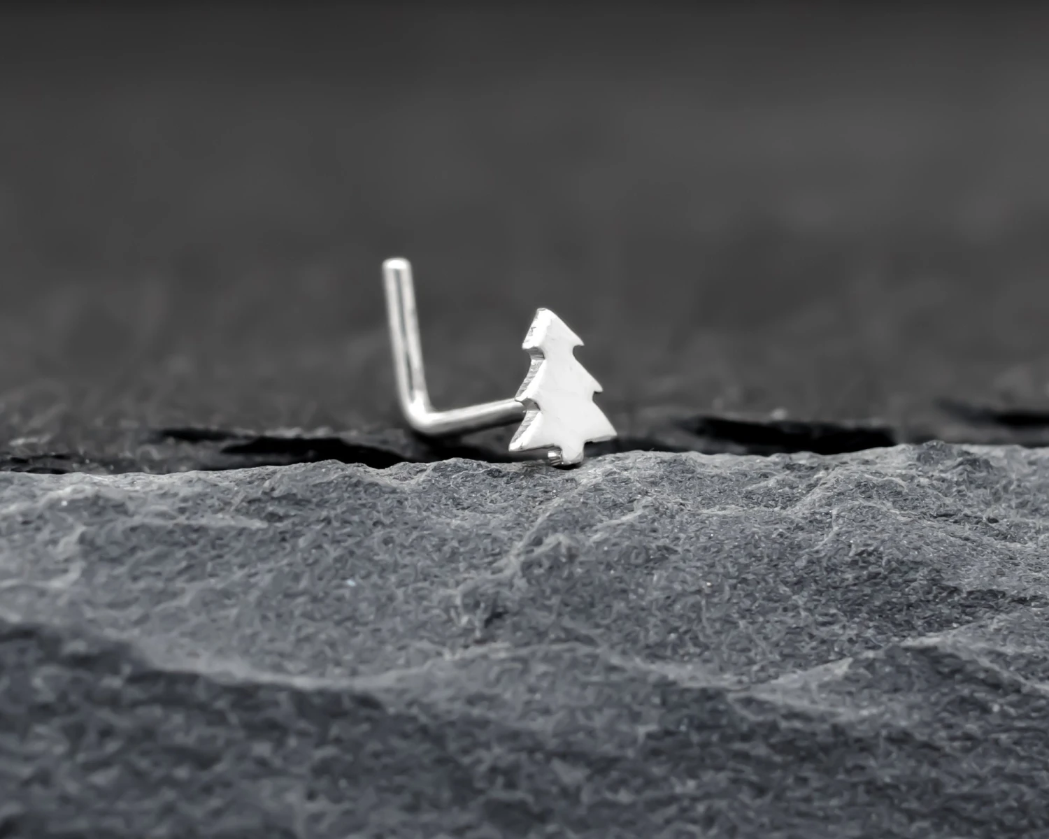 Christmas Tree Hand Cut Sterling Silver Nose Stud. Christmas Gift. Tiny Christmas Nose Stud. Unique Christmas Nose Piercing. L-shape Post. 7 Christmas Tree Hand Cut Sterling Silver Nose Stud. Christmas Gift. Tiny Christmas Nose Stud. Unique Christmas Nose Piercing. L-shape Post. - Image 5