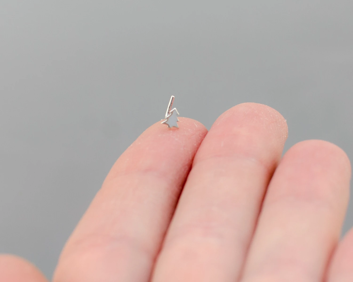 Christmas Tree Hand Cut Sterling Silver Nose Stud. Christmas Gift. Tiny Christmas Nose Stud. Unique Christmas Nose Piercing. L-shape Post. 5 Christmas Tree Hand Cut Sterling Silver Nose Stud. Christmas Gift. Tiny Christmas Nose Stud. Unique Christmas Nose Piercing. L-shape Post. - Image 3