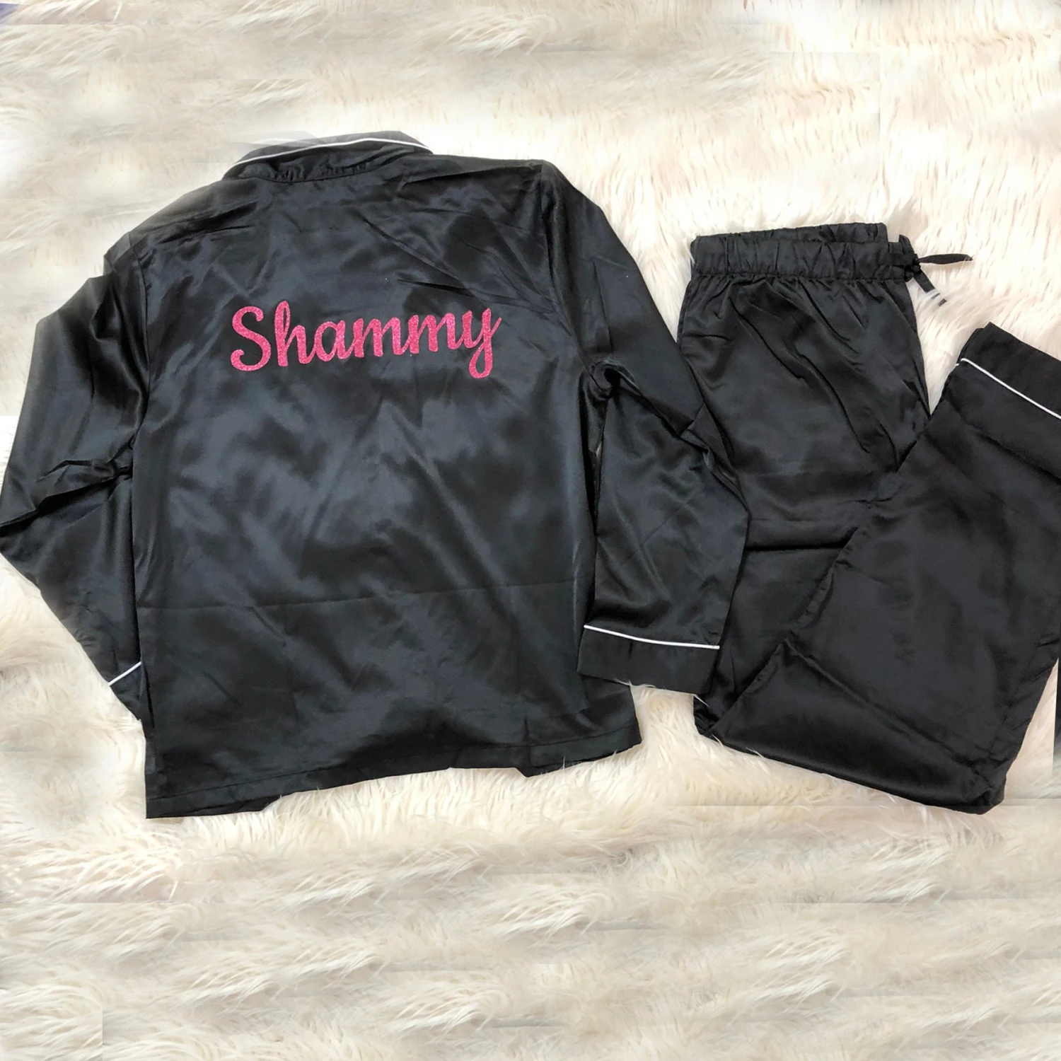 Ladies Premium Satin Night Suit Pyjama Set Personalised Bridesmaid Bridal Shower, Christmas Gift, Christmas Pjs 9 Ladies Premium Satin Night Suit Pyjama Set Personalised Bridesmaid Bridal Shower, Christmas Gift, Christmas Pjs - Image 7