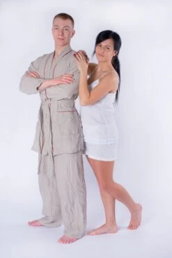 Linen Men's Pyjamas Set, Flax Pajamas, Half-length Robe And Long Trousers, Christmas Men Pajamas Set, Natural Home Wear, Comfortable Clothes 14 Linen Men's Pyjamas Set, Flax Pajamas, Half-length Robe And Long Trousers, Christmas Men Pajamas Set, Natural Home Wear, Comfortable Clothes -Jewellery Paradise il fullxfull.2606240691 avd1