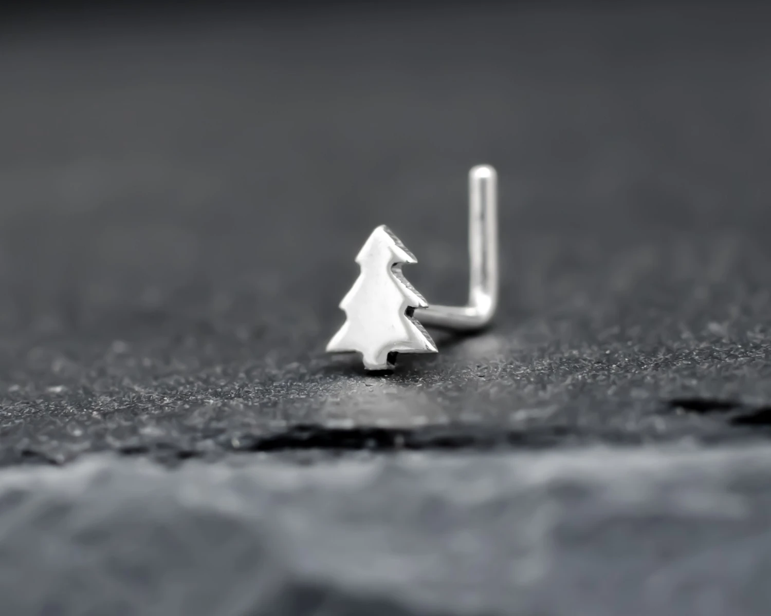 Christmas Tree Hand Cut Sterling Silver Nose Stud. Christmas Gift. Tiny Christmas Nose Stud. Unique Christmas Nose Piercing. L-shape Post. 8 Christmas Tree Hand Cut Sterling Silver Nose Stud. Christmas Gift. Tiny Christmas Nose Stud. Unique Christmas Nose Piercing. L-shape Post. - Image 6