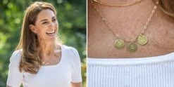 Initial Necklace Kate Middleton, Inspired, Gold Coin Initials, Initial Necklace , Gold Initial Necklace, Christmas Gifts, Birthday Gift