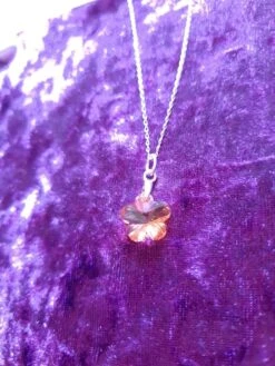Genuine Crystal Necklace. Golden Shadow Flower Pendant On 925 Sterling Silver Chain. Handcrafted. Birthday/Christmas/Eid/Mothers Day Gift -Jewellery Paradise il fullxfull.2641161116 3jfw