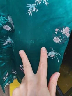 Stunning 1960s 70s Green Satin Oriental Style Jacket Perfect For Christmas Really Gorgeous Colour -Jewellery Paradise il fullxfull.2644725972 mzc5