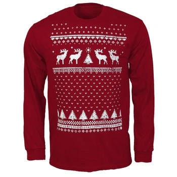 Mens / Festive / Christmas / Christmas Jumper Style Tee / Christmas T-shirt / Christmas Tshirt / Reindeer / Long Sleeved / Gift For Him 5 Mens / Festive / Christmas / Christmas Jumper Style Tee / Christmas T-shirt / Christmas Tshirt / Reindeer / Long Sleeved / Gift For Him - Image 3