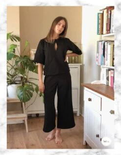 Wide Leg Trousers•Elastic Waist•Loungewear Culottes•Lounge Bottoms•Leisurewear•Comfy Pants•Unique Gift•Handmade•Christmas Gift•Christmas2020 -Jewellery Paradise il fullxfull.2660824079 or1b