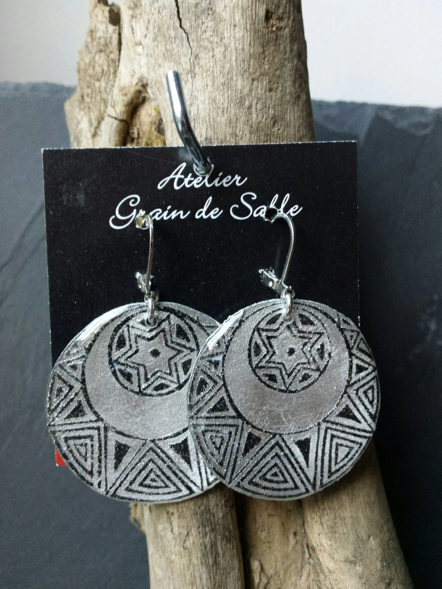 Natural Sand Earrings And Christmas Ecadeau Silver Leaves 4 Natural Sand Earrings And Christmas Ecadeau Silver Leaves - Image 2