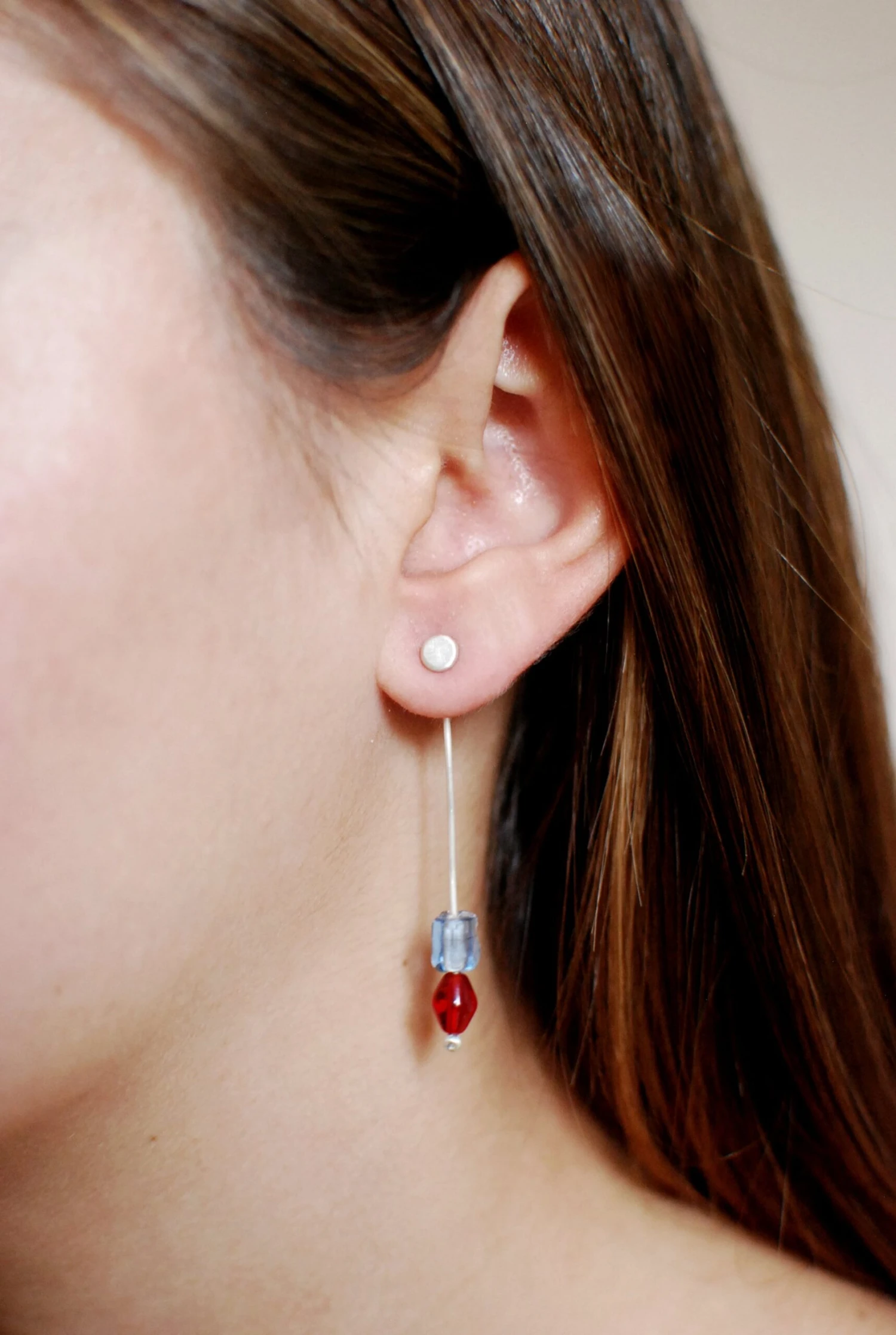 Beaded Long Dangle Ear Jackets, Sterling Silver Earrings, Front And Back Earrings, Ear Jackets Set, Christmas Gift 11 Beaded Long Dangle Ear Jackets, Sterling Silver Earrings, Front And Back Earrings, Ear Jackets Set, Christmas Gift - Image 9