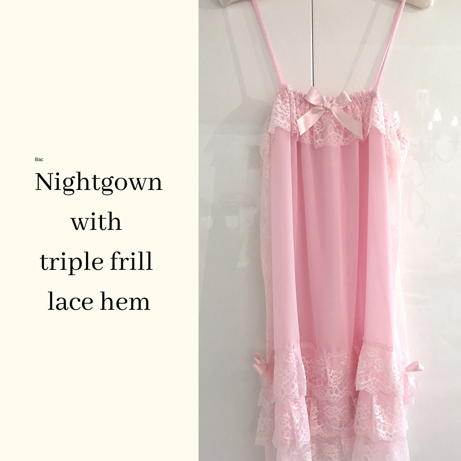 Gorgeous Feminine Negligee Set - Pink Nightgown - Frilly Sleeves - Bridal Gown - Peignoir Set - Honeymoon Lingerie - Christmas Gift For Her 6 Gorgeous Feminine Negligee Set - Pink Nightgown - Frilly Sleeves - Bridal Gown - Peignoir Set - Honeymoon Lingerie - Christmas Gift For Her - Image 4