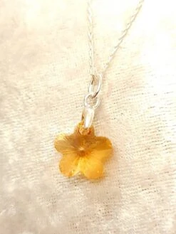 Genuine Crystal Necklace. Golden Shadow Flower Pendant On 925 Sterling Silver Chain. Handcrafted. Birthday/Christmas/Eid/Mothers Day Gift -Jewellery Paradise il fullxfull.2687640591 41x6