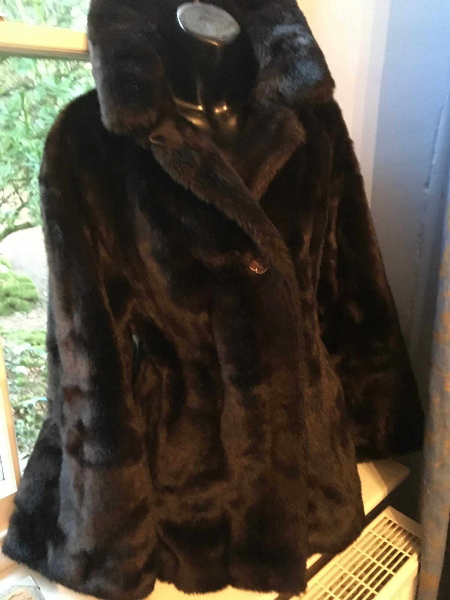 Vintage Mink Faux Fur Jacket With Huge Fur Collar From The 1950's Christmas Present Wedding Party 3 Vintage Mink Faux Fur Jacket With Huge Fur Collar From The 1950's Christmas Present Wedding Party