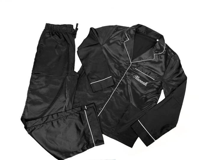 Ladies Premium Satin Night Suit Pyjama Set Personalised Bridesmaid Bridal Shower, Christmas Gift, Christmas Pjs 3 Ladies Premium Satin Night Suit Pyjama Set Personalised Bridesmaid Bridal Shower, Christmas Gift, Christmas Pjs