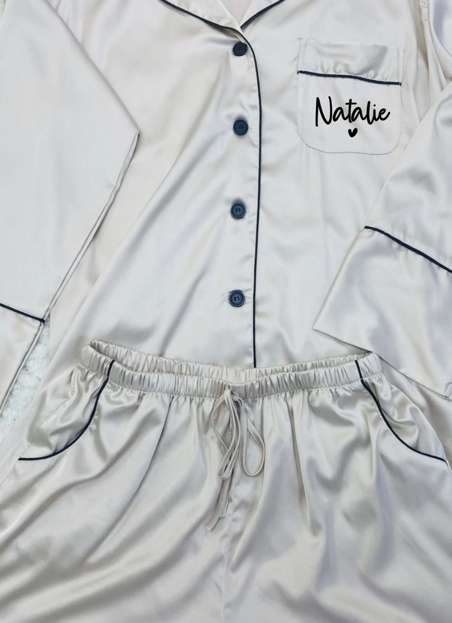 Dusty Blue Satin Pyjamas, Bridesmaid Pyjamas, Personalised Pjs, Bridal Pyjamas, Birthday Pyjamas, Bride Pyjamas, Bridal Robes,Christmas Gift 11 Dusty Blue Satin Pyjamas, Bridesmaid Pyjamas, Personalised Pjs, Bridal Pyjamas, Birthday Pyjamas, Bride Pyjamas, Bridal Robes,Christmas Gift - Image 9