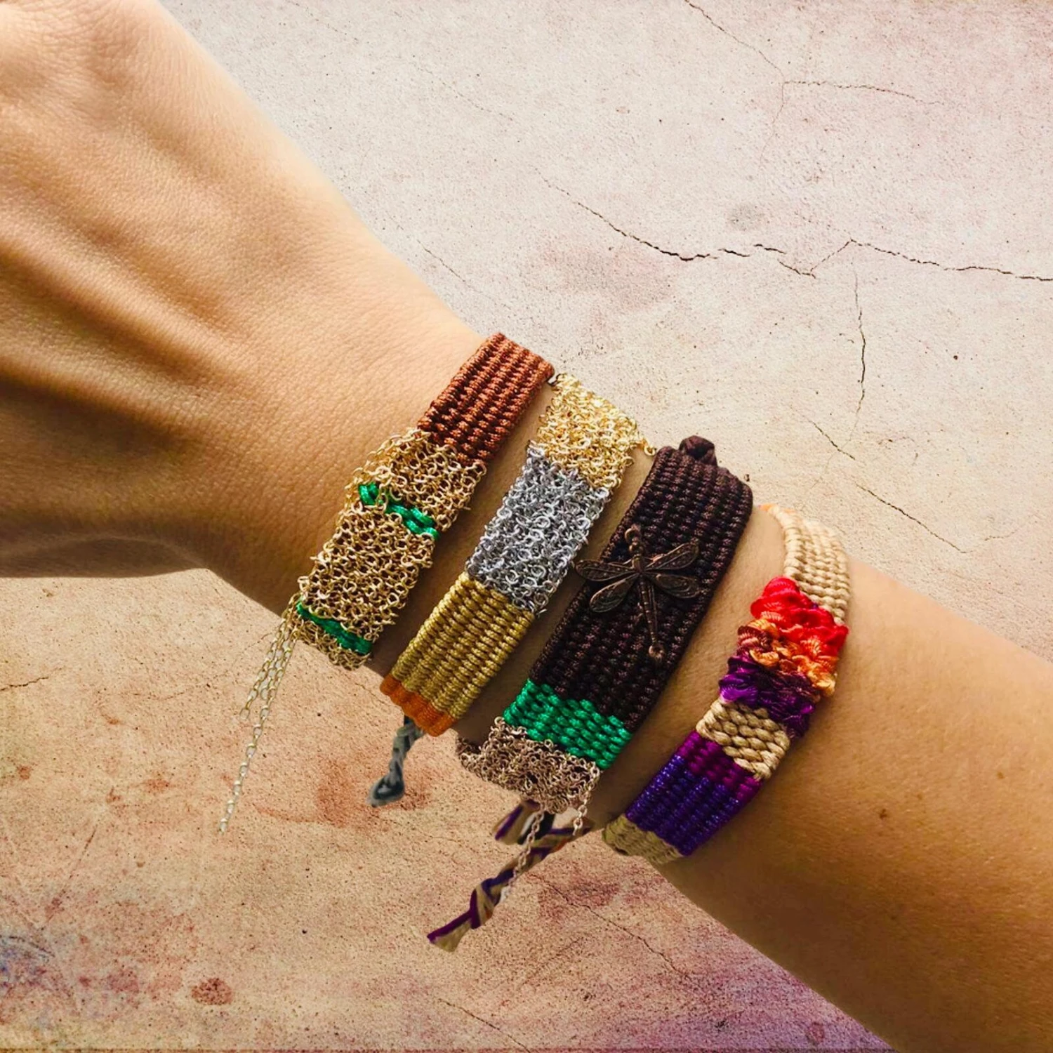 Bronze And Orange Halloween Bracelet With Pressed Metallic Beads, Adjustable Bracelet For Women, Boho Chic Design, Christmas Gift 11 Bronze And Orange Halloween Bracelet With Pressed Metallic Beads, Adjustable Bracelet For Women, Boho Chic Design, Christmas Gift - Image 9