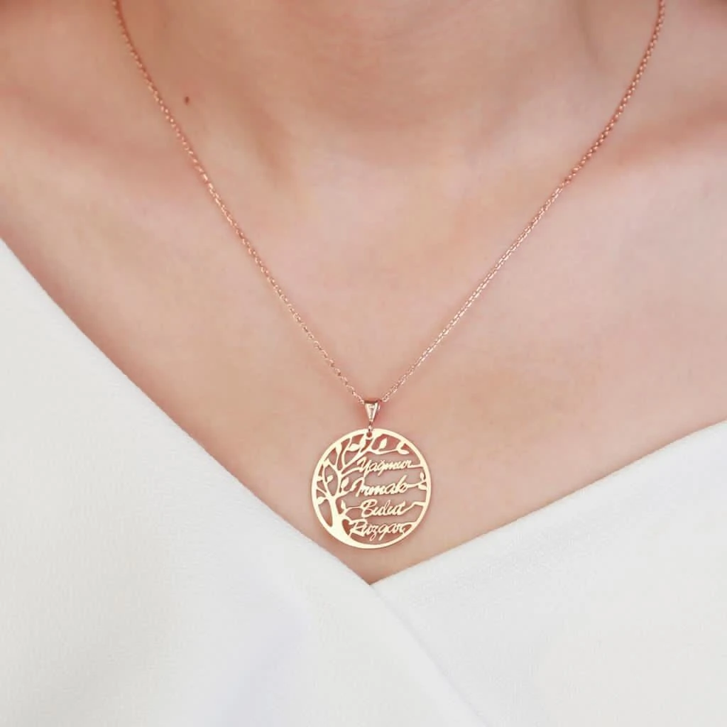 Family Name Necklace, Family Tree Necklace, Disc Necklace, Multiple Names Necklace, Personalized Name Necklace, Gift For Mum, Christmas Gift 4 Family Name Necklace, Family Tree Necklace, Disc Necklace, Multiple Names Necklace, Personalized Name Necklace, Gift For Mum, Christmas Gift - Image 2
