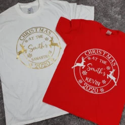 Personalised Family Christmas Shirts, Matching T-shirts, Matching Tops, Kids Christmas Tops, Christmas 2021, Christmas Pjs