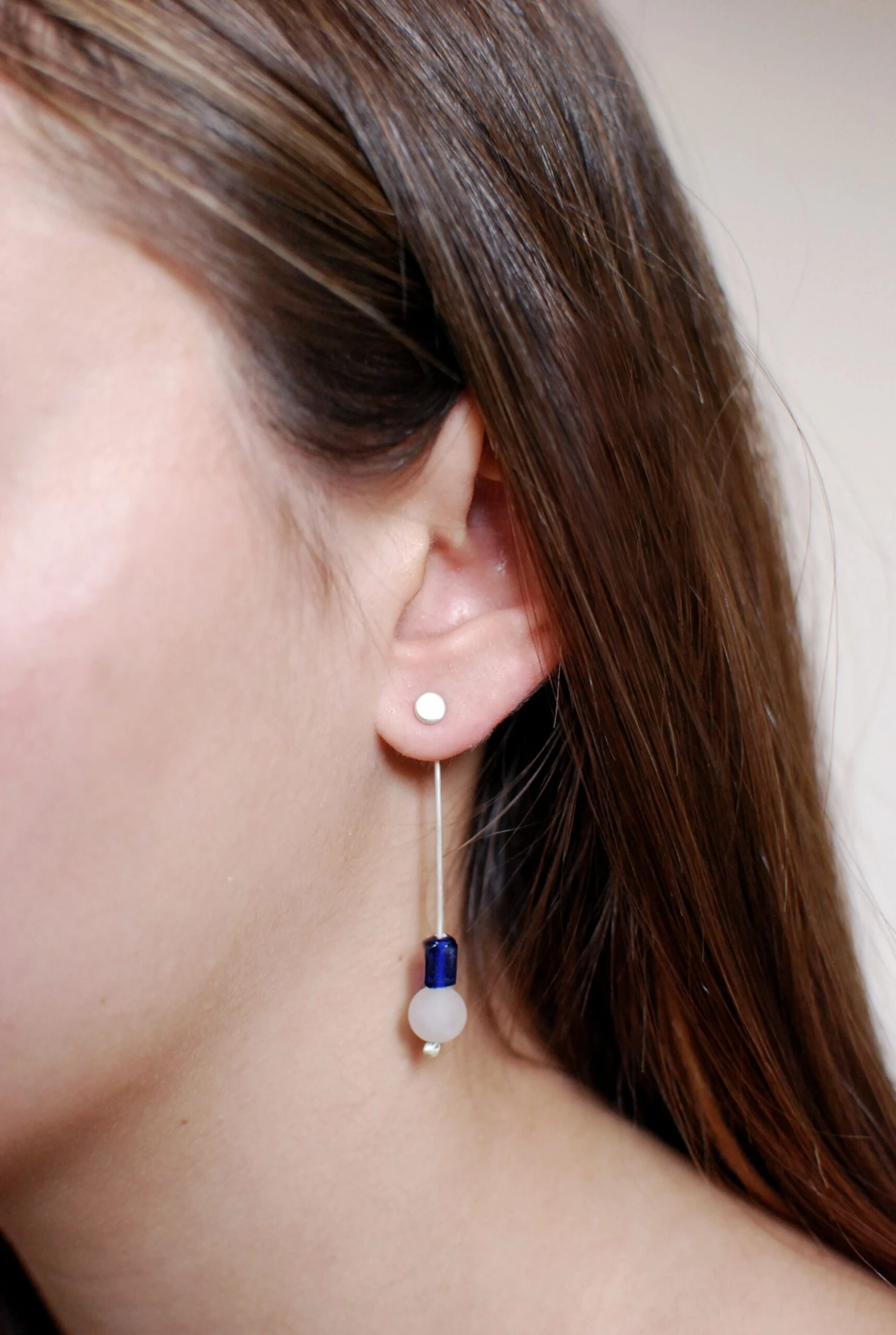 Beaded Long Dangle Ear Jackets, Sterling Silver Earrings, Front And Back Earrings, Ear Jackets Set, Christmas Gift 10 Beaded Long Dangle Ear Jackets, Sterling Silver Earrings, Front And Back Earrings, Ear Jackets Set, Christmas Gift - Image 8