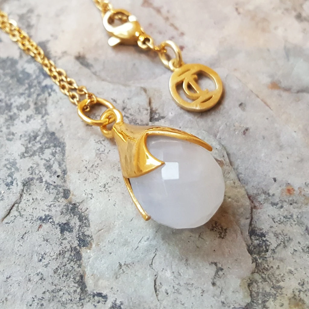 Moonstone Gold Necklace. Natural Gemstone Necklace. Chain Pendant. InkaCreations. Gift For Her. Mother Wife. Birthstone June. Christmas Gift 4 Moonstone Gold Necklace. Natural Gemstone Necklace. Chain Pendant. InkaCreations. Gift For Her. Mother Wife. Birthstone June. Christmas Gift - Image 2