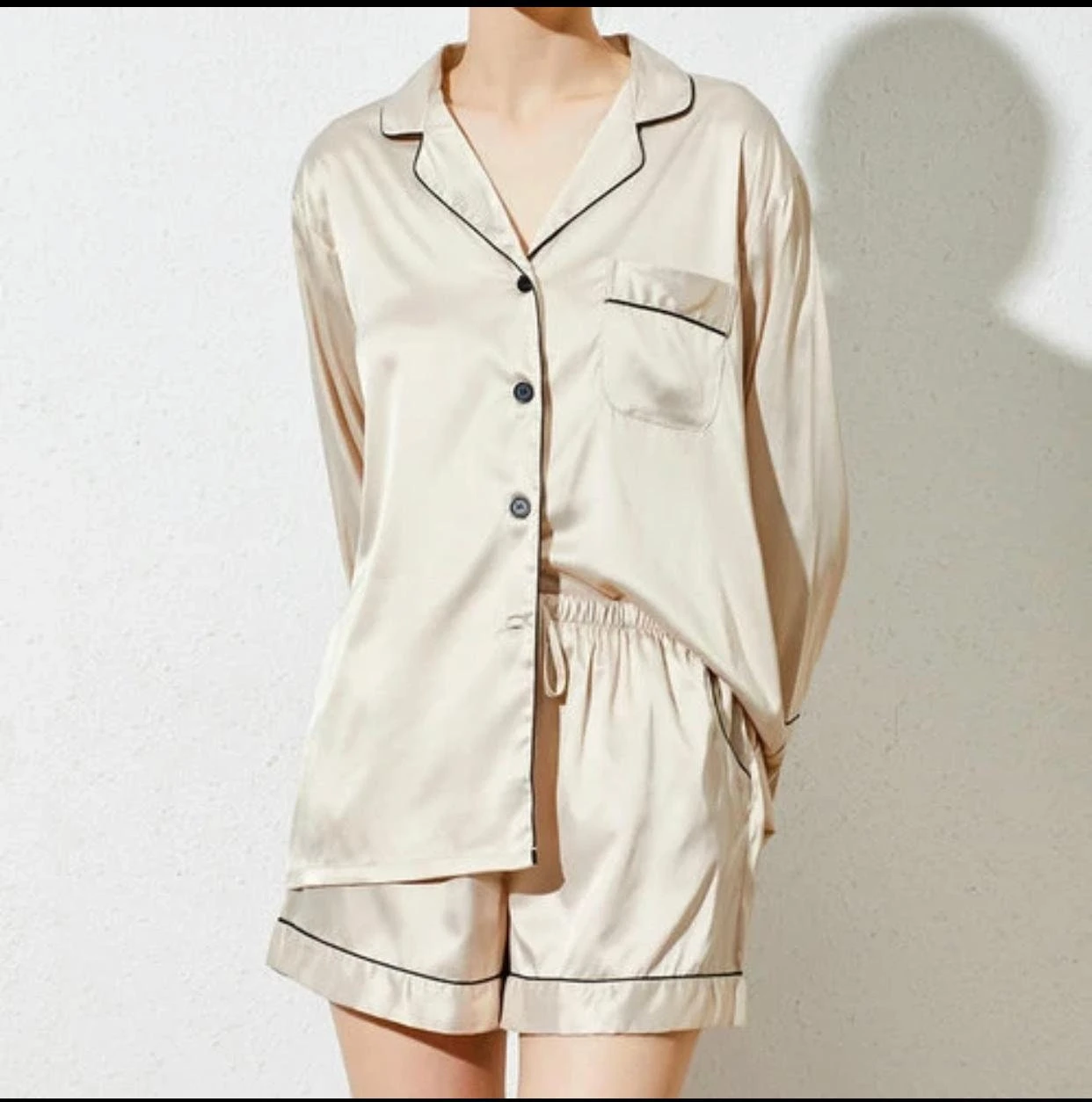 Womens Satin Pyjamas, Sleepwear, Christmas Gift, Gift For Her,Bridesmaids Pajamas, Loungewear, Long Sleeve With Short, Ladies Pjs, Hen Party 4 Womens Satin Pyjamas, Sleepwear, Christmas Gift, Gift For Her,Bridesmaids Pajamas, Loungewear, Long Sleeve With Short, Ladies Pjs, Hen Party - Image 2