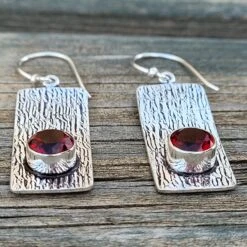 Garnet Stone Earring In Solid Silver 925. Garnet Earrings. Gift Woman Birthday, Christmas, Red Stone 10 Garnet Stone Earring In Solid Silver 925. Garnet Earrings. Gift Woman Birthday, Christmas, Red Stone -Jewellery Paradise il fullxfull.2901429028 cqd9