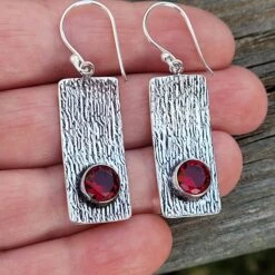 Garnet Stone Earring In Solid Silver 925. Garnet Earrings. Gift Woman Birthday, Christmas, Red Stone 11 Garnet Stone Earring In Solid Silver 925. Garnet Earrings. Gift Woman Birthday, Christmas, Red Stone -Jewellery Paradise il fullxfull.2949110083 580h
