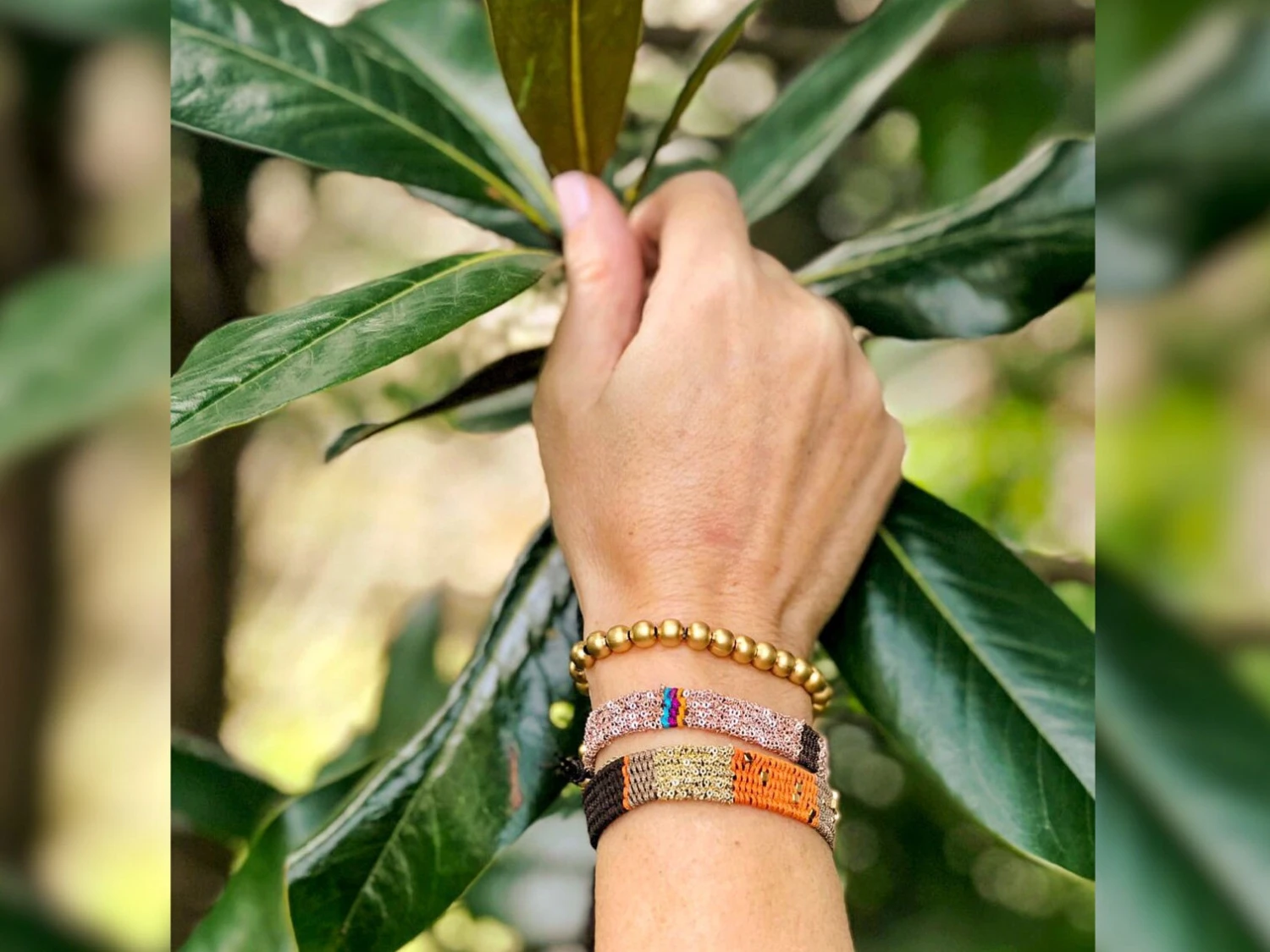 Bronze And Orange Halloween Bracelet With Pressed Metallic Beads, Adjustable Bracelet For Women, Boho Chic Design, Christmas Gift 10 Bronze And Orange Halloween Bracelet With Pressed Metallic Beads, Adjustable Bracelet For Women, Boho Chic Design, Christmas Gift - Image 8