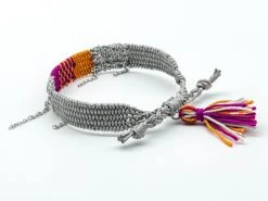 Royal Fuchsia Silver Adjustable Handwoven Bracelet With Tassel For Women, Festival Accessory, Matching Stacking Bracelet, Christmas Gift 9 Royal Fuchsia Silver Adjustable Handwoven Bracelet With Tassel For Women, Festival Accessory, Matching Stacking Bracelet, Christmas Gift -Jewellery Paradise il fullxfull.2993997358 bo7t