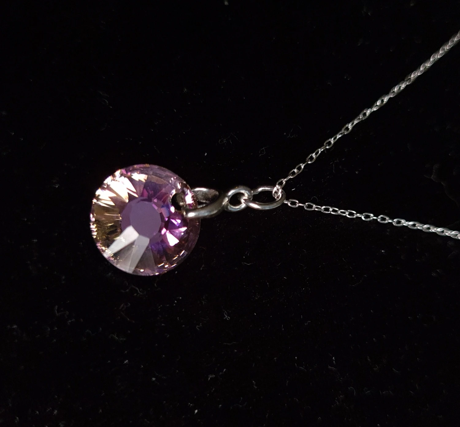 Genuine Crystal Necklace. Vitrail Light Pendant On 925 Sterling Silver Chain. Handcrafted. Birthday/Christmas/Eid/Mothers Day Gift 4 Genuine Crystal Necklace. Vitrail Light Pendant On 925 Sterling Silver Chain. Handcrafted. Birthday/Christmas/Eid/Mothers Day Gift - Image 2