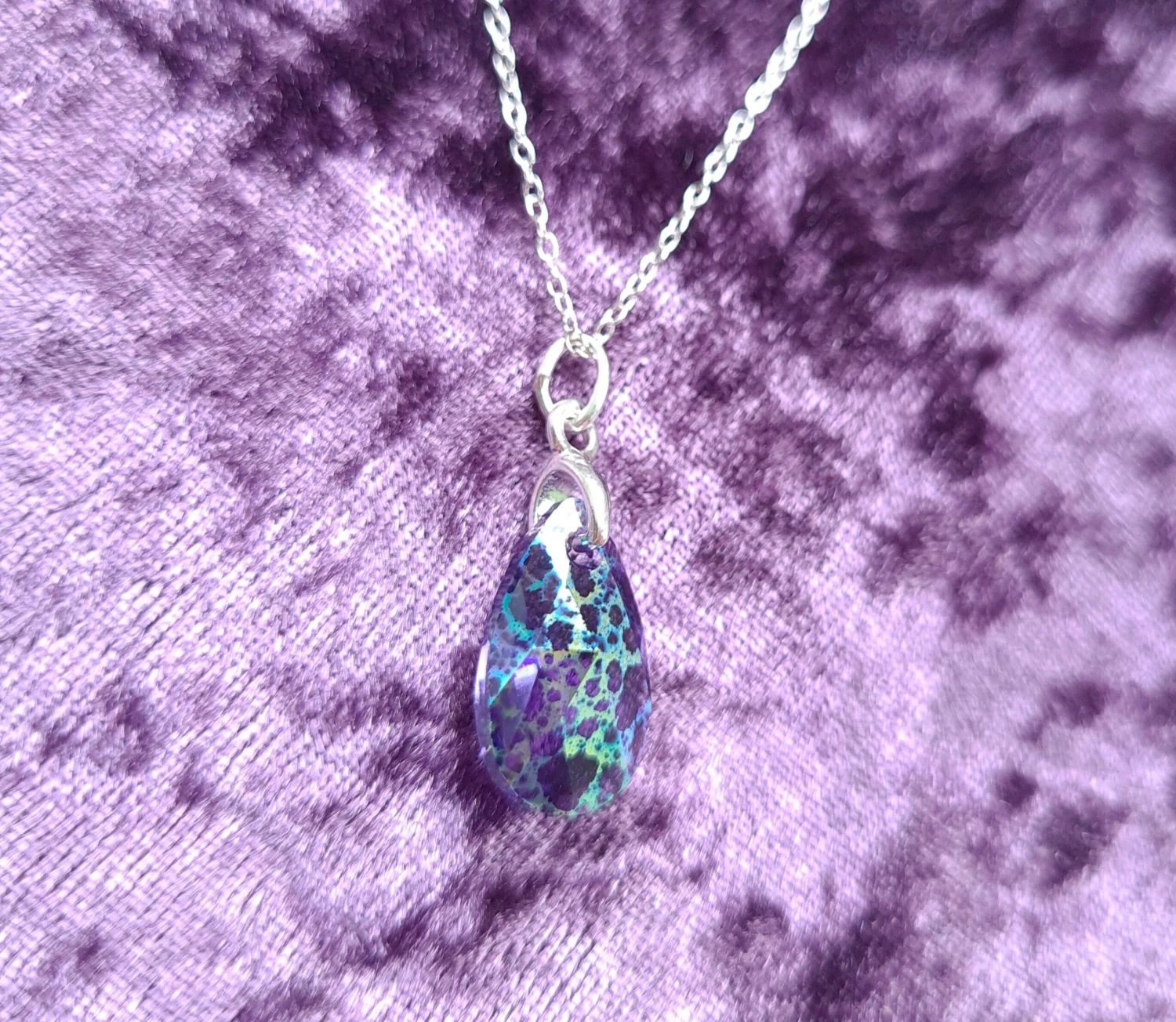 Swarovski Crystal Necklace. Tanzanite White Patina Pendant On 925 Sterling Silver Chain. Birthday/Christmas/Eid/Mothers' Day Gift 7 Swarovski Crystal Necklace. Tanzanite White Patina Pendant On 925 Sterling Silver Chain. Birthday/Christmas/Eid/Mothers' Day Gift - Image 5