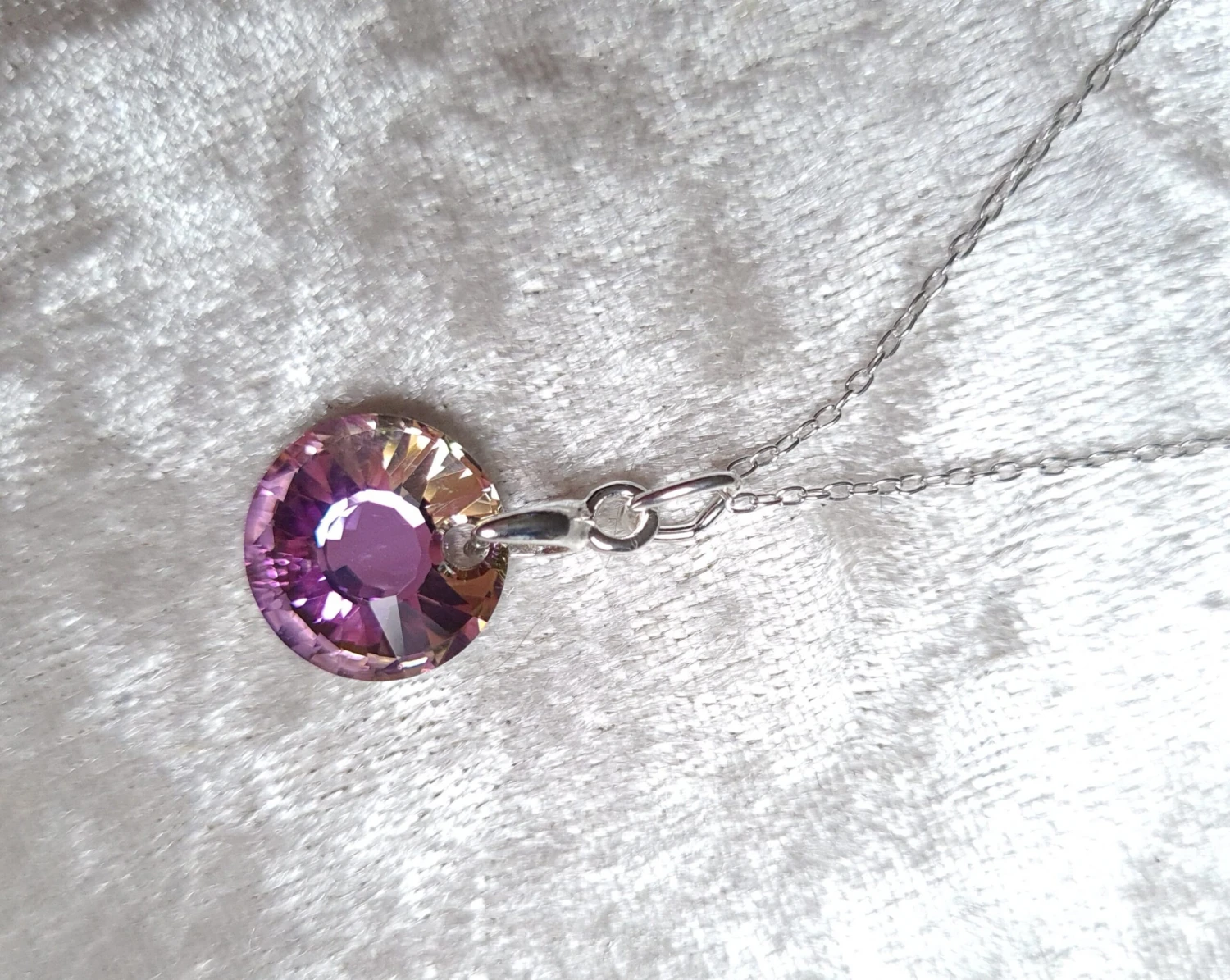 Genuine Crystal Necklace. Vitrail Light Pendant On 925 Sterling Silver Chain. Handcrafted. Birthday/Christmas/Eid/Mothers Day Gift 8 Genuine Crystal Necklace. Vitrail Light Pendant On 925 Sterling Silver Chain. Handcrafted. Birthday/Christmas/Eid/Mothers Day Gift - Image 6