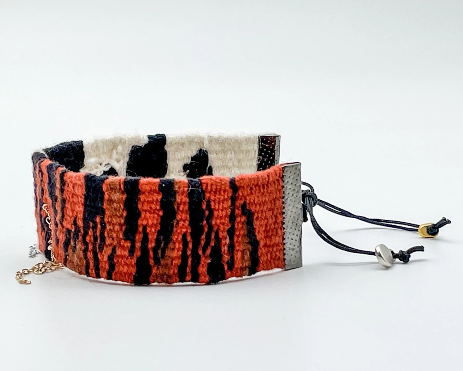 Animal Print Cuff Bracelet, Handmade Yarn Jewellery, Adjustable Bracelet For Women, Handwoven Bracelet, Christmas Gift 5 Animal Print Cuff Bracelet, Handmade Yarn Jewellery, Adjustable Bracelet For Women, Handwoven Bracelet, Christmas Gift - Image 3