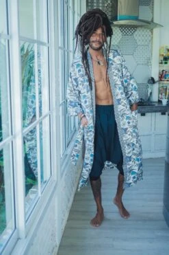Bohemian Men Silk Kimono ~ White And Blue Silk Kimono Robe For Man ~ Silk Pajama Robe For Men ~ Bathrobe ~ Perfect Christmas Gift For Him 16 Bohemian Men Silk Kimono ~ White And Blue Silk Kimono Robe For Man ~ Silk Pajama Robe For Men ~ Bathrobe ~ Perfect Christmas Gift For Him -Jewellery Paradise il fullxfull.3146329193 7u2j