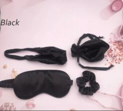 UK Luxury Black Silk Eye Mask, Father’s Day Gift From Daughter, Gift For Her, Eye Mask Mom Sleep Mask Set Of 4, Christmas Gift