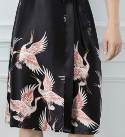 GFM Womens Chinese Satin Fabric Cranes Design Dressing Gown-Black , Grey , Red - Christmas Gift 16 GFM Womens Chinese Satin Fabric Cranes Design Dressing Gown-Black , Grey , Red - Christmas Gift -Jewellery Paradise il fullxfull.3250835634 27he