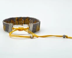 Yellow Striped Grey Handwoven Bracelet, Cuff Bracelet, Bracelet For Women, Stylish Adjustable Bracelet, Christmas Gift, Stacking Bracelet -Jewellery Paradise il fullxfull.3252434740 hqt8