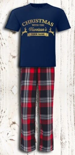 Personalised Christmas Pyjamas Matching Family Name Pyjamas Red Tartan Loungewear Adult Christmas Eve Box Gift -Jewellery Paradise il fullxfull.3269783326 4yjg 1