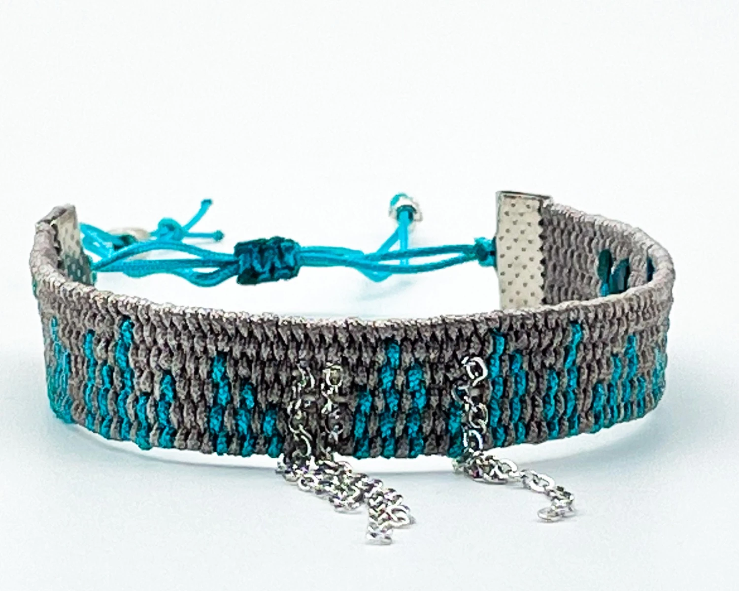 Blue Striped Grey Handwoven Bracelet, Cuff Bracelet, Bracelet For Women, Stylish Adjustable Bracelet, Friendship Christmas Gift 3 Blue Striped Grey Handwoven Bracelet, Cuff Bracelet, Bracelet For Women, Stylish Adjustable Bracelet, Friendship Christmas Gift