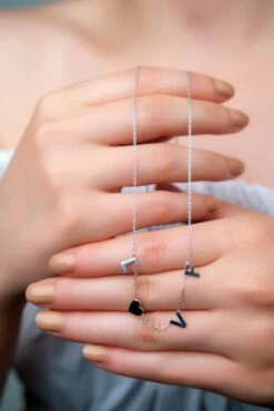 Middle Initial Silver Necklace, Personalised Middle SilverLetters Necklace, Multiple Letters Necklace, Christmas Gift Necklace, Middle Nec -Jewellery Paradise il fullxfull.3304740434 rjrs