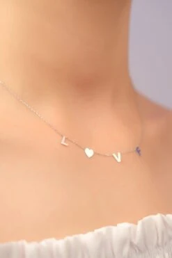 Middle Initial Silver Necklace, Personalised Middle SilverLetters Necklace, Multiple Letters Necklace, Christmas Gift Necklace, Middle Nec -Jewellery Paradise il fullxfull.3304740438 dfgi