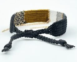 Mustard And Grey Handwoven Bracelet, Matching Cord Bracelet For Women, Adjustable Cuff Jewellery, Christmas / Birthday Gift, Chain Bracelet -Jewellery Paradise il fullxfull.3316605026 43mc