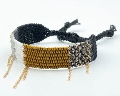 Mustard And Grey Handwoven Bracelet, Matching Cord Bracelet For Women, Adjustable Cuff Jewellery, Christmas / Birthday Gift, Chain Bracelet -Jewellery Paradise il fullxfull.3316605028 r0uo