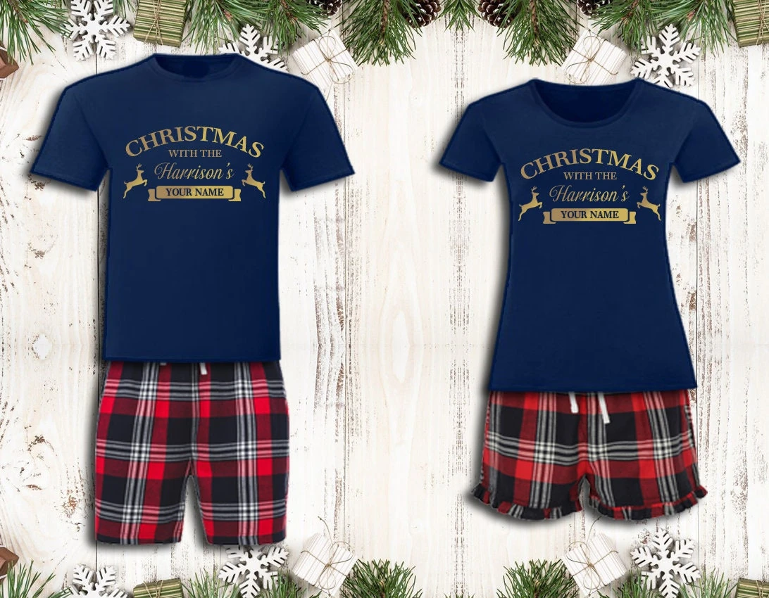 Personalised Christmas Pyjamas Matching Family Name Pajamas Red Tartan Loungewear Adult Christmas Eve Box Gift 4 Personalised Christmas Pyjamas Matching Family Name Pajamas Red Tartan Loungewear Adult Christmas Eve Box Gift - Image 2